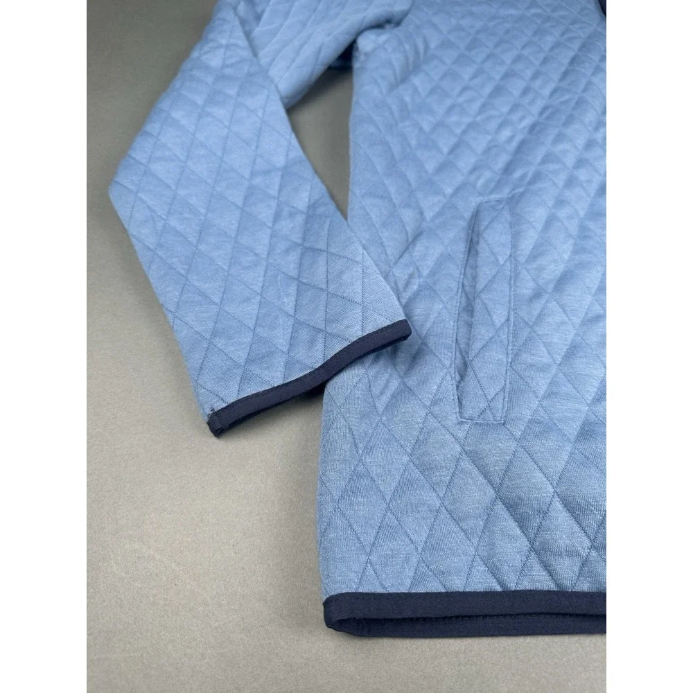 Mountain and Isles Mens Blue Quilted Hoodie Steel Size Medium NWT